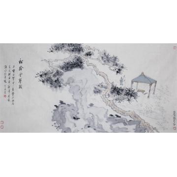 于亨国画花鸟松荫会琴图字画之家