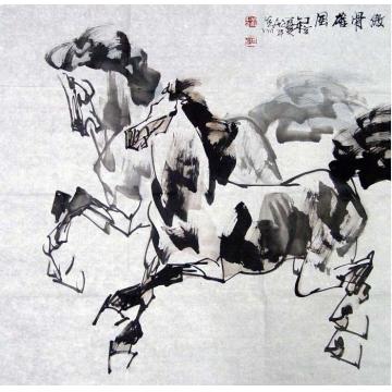 周殿平国画动物傲骨雄风字画之家