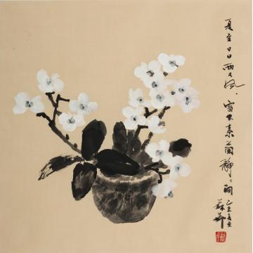 苏华国画花鸟夏至日日风又雨，窗下素兰字画之家