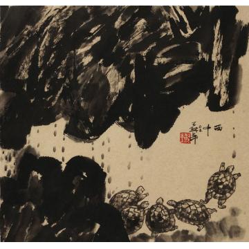 苏华国画花鸟在雨中字画之家