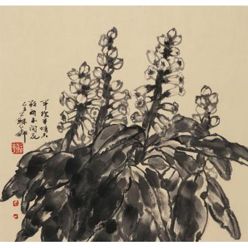 苏华国画花鸟半阴半晴天，欲开未开花字画之家