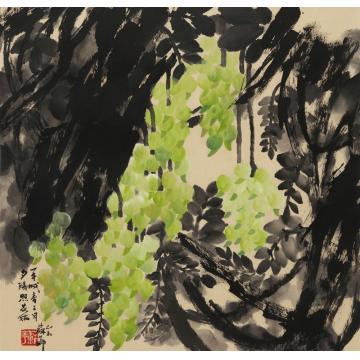 苏华国画花鸟羊城春三月，夕阳照花林字画之家