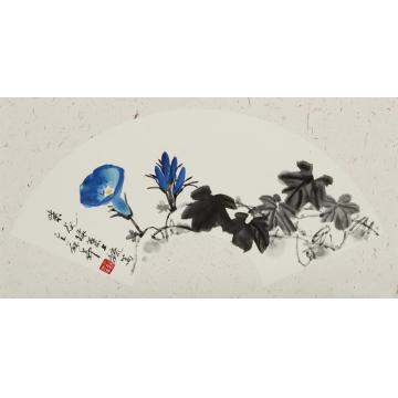 苏华国画花鸟紫花绿叶上疏蓠字画之家