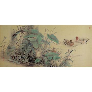 刘刚国画花鸟野塘清趣字画之家