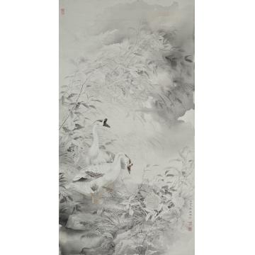 刘刚国画花鸟烟笼秋野雨初息字画之家