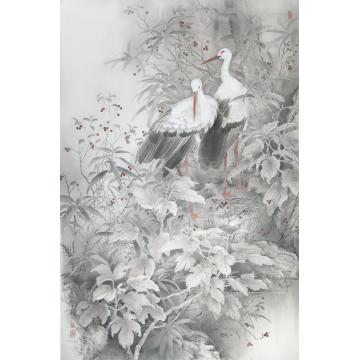 刘刚国画花鸟相憩野岸字画之家