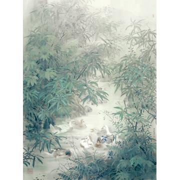刘刚国画花鸟山涧晨曦字画之家