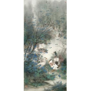 刘刚国画花鸟绿树荫浓字画之家