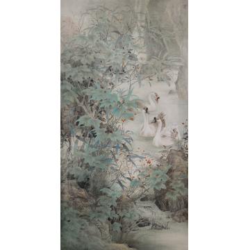 刘刚国画花鸟绿涧深幽字画之家
