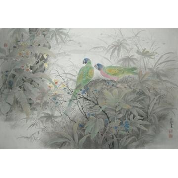 刘刚国画花鸟晨曲字画之家