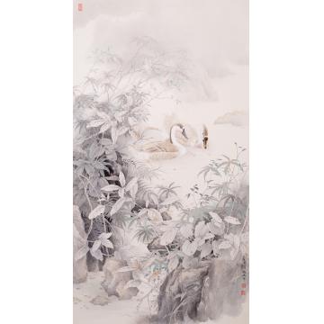 刘刚国画花鸟曲水行吟字画之家