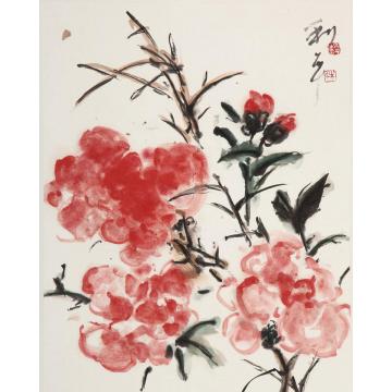 郑利平国画花鸟脱俗红艳字画之家
