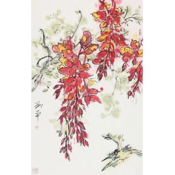 郑利平国画花鸟灵鸟移来棲好枝字画之家