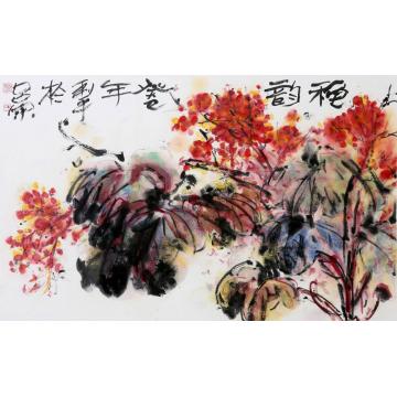 郑利平国画花鸟我言秋日胜春朝字画之家