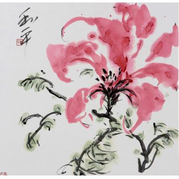 郑利平国画花鸟妖红醉春字画之家