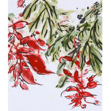 郑利平国画花鸟不觉庭前花正开字画之家