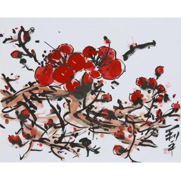 郑利平国画花鸟红棉笑春风字画之家