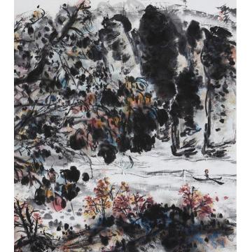 郑利平国画山水秋江归棹字画之家