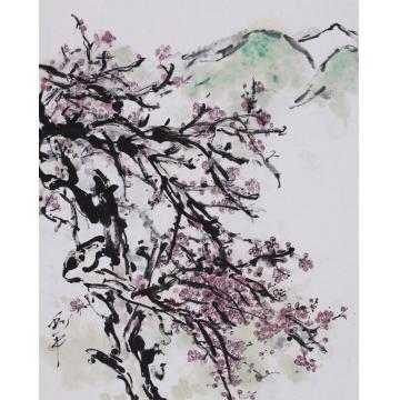 郑利平国画花鸟花影东风入旧枝字画之家