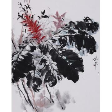 郑利平国画花鸟新月闲花入酒杯字画之家