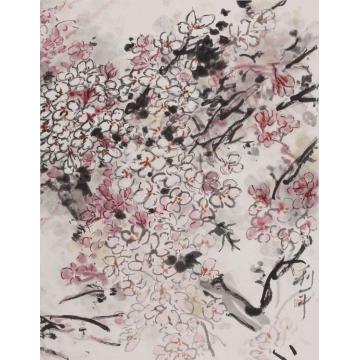 郑利平国画花鸟万树樱花踏歌来字画之家