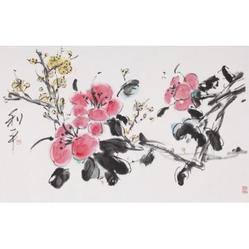 郑利平国画花鸟山茶腊梅字画之家
