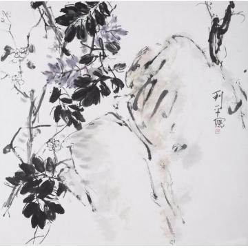 郑利平国画花鸟花垂明珠滴香露字画之家