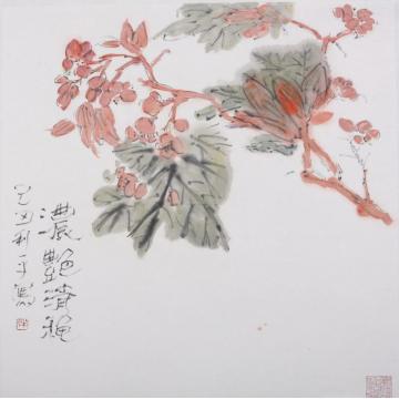 郑利平国画花鸟浓艳清秋字画之家