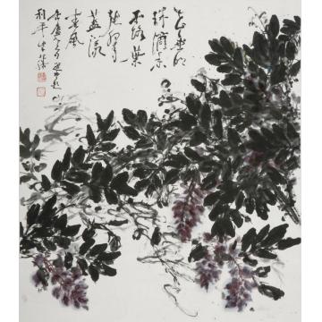 郑利平国画花鸟叶骊翠蓝漾春风字画之家