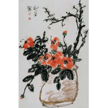 郑利平国画花鸟一栽春色字画之家