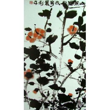 郑利平国画花鸟山茶独殿众花丛字画之家