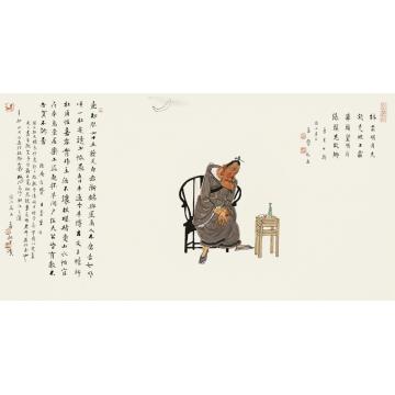 肖振中国画人物思乡字画之家