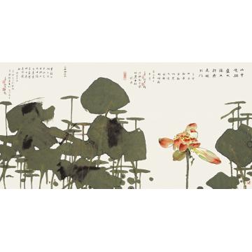 肖振中国画花鸟只许荷花开到门字画之家