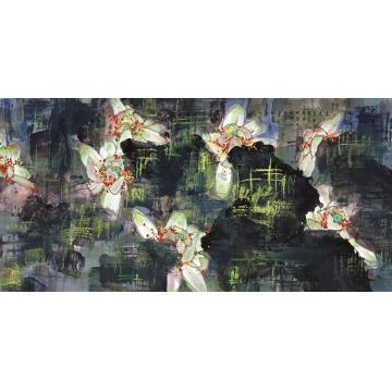 肖振中国画花鸟好荷迎霞字画之家