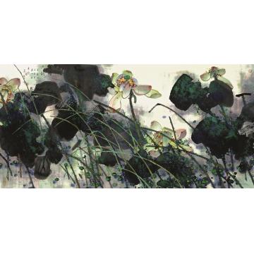 肖振中国画花鸟浅塘流韵字画之家
