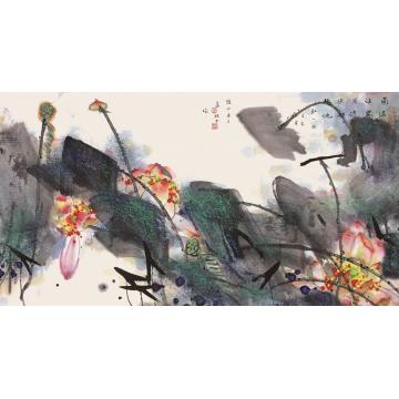 肖振中国画花鸟圆满法界月 清凉功德池字画之家