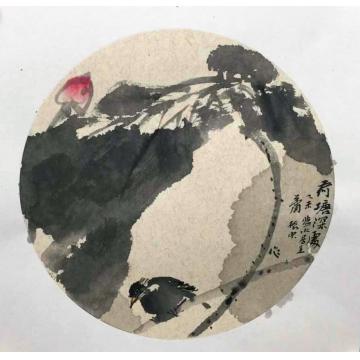 肖振中国画花鸟荷塘深处字画之家