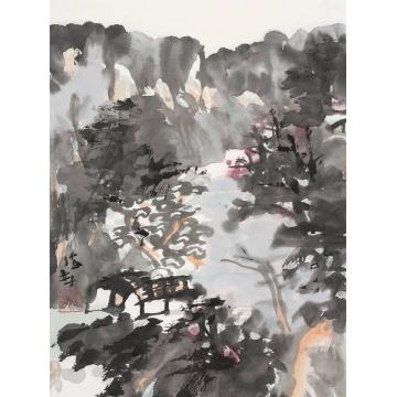 萧海春国画山水色墨系列十字画之家