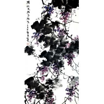 张志灵国画花鸟满枝光珠玉液香字画之家