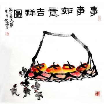张志灵国画花鸟如意吉祥图字画之家