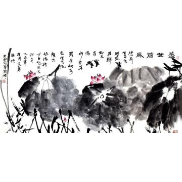 张志灵国画花鸟盛世荷风字画之家