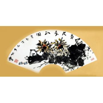 张志灵国画花鸟菊花寿酒图字画之家
