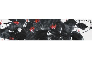 张志灵国画花鸟映日荷花别样红字画之家
