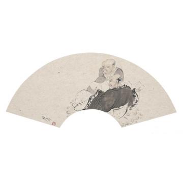 苏涛国画人物佛性天真之四字画之家