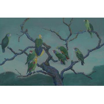 洪乙栋国画花鸟泪眼问花花不语字画之家