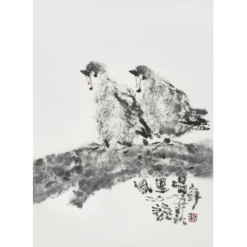 符语真国画花鸟风里唱字画之家
