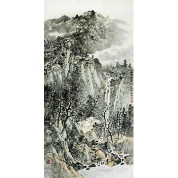 徐卫国国画山水窗含半壁泉字画之家