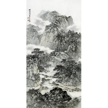徐卫国国画山水松荫清夏字画之家