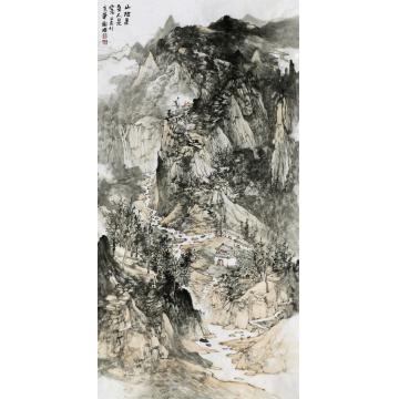 徐卫国国画山水山坡是主人是客字画之家