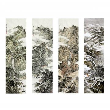 徐卫国国画山水四季屏字画之家